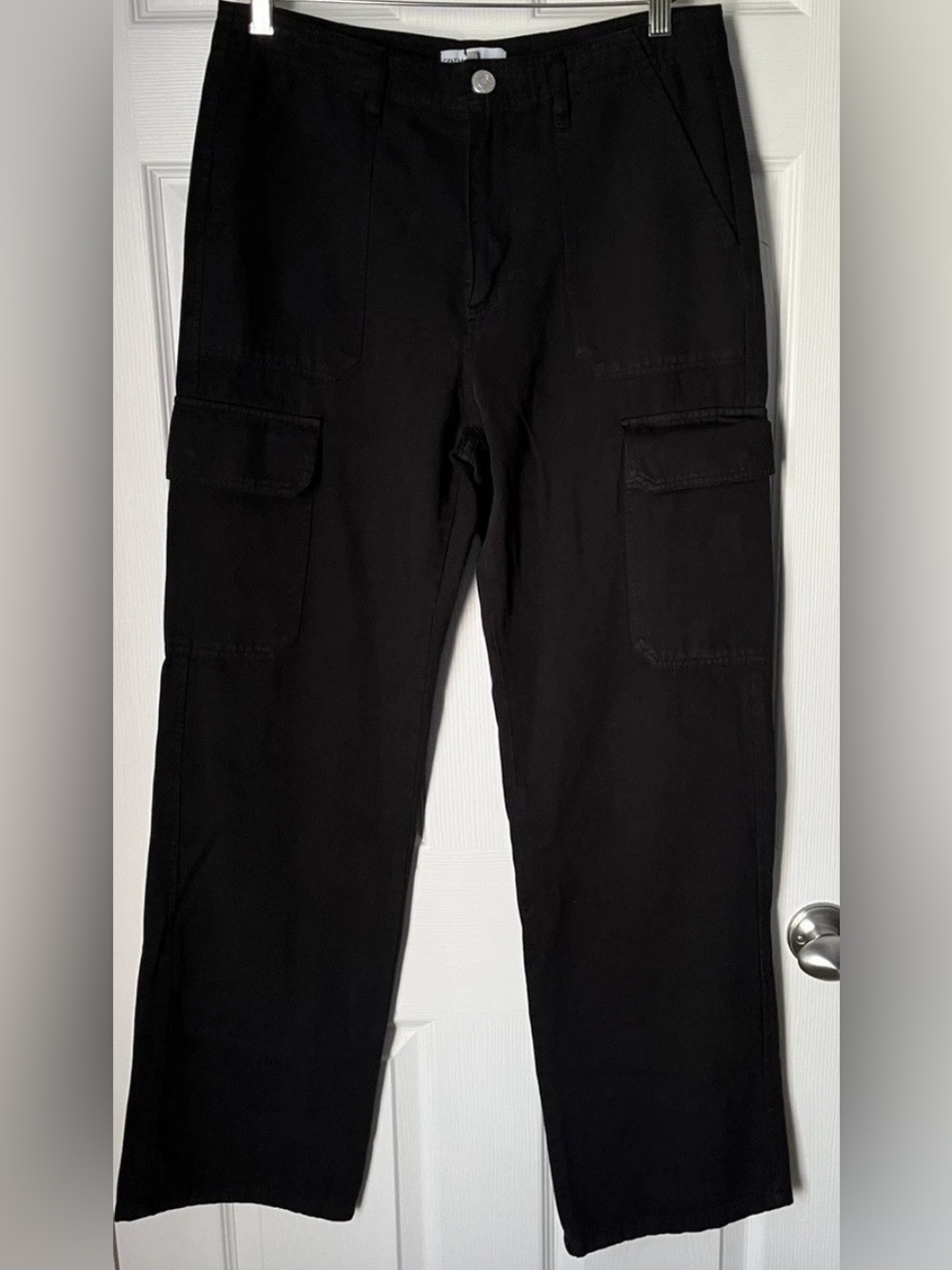 Zara Black Cargo Trousers with Patch Pockets